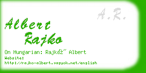 albert rajko business card